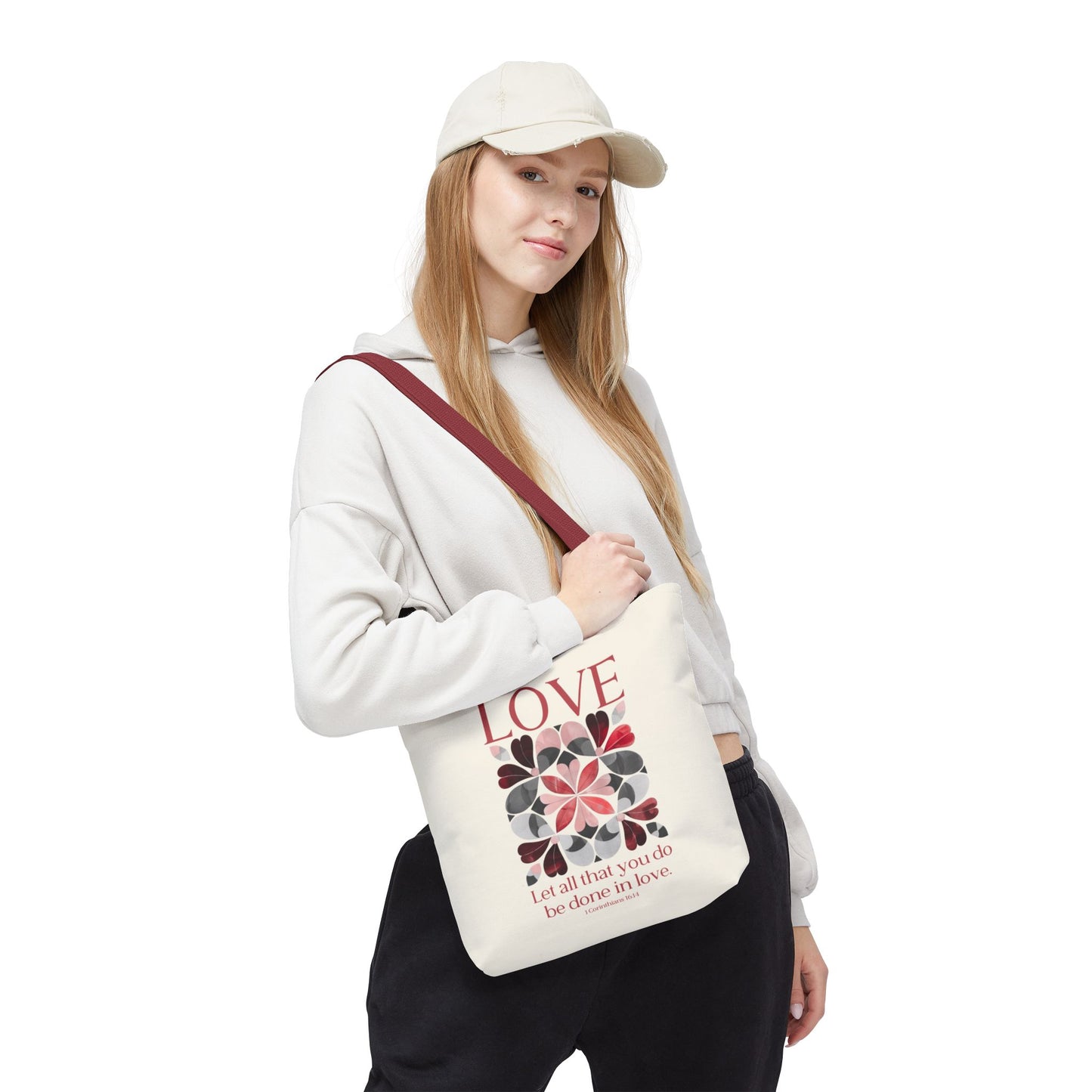 Christian tote bag, Faith Hope Love, Bible bag, Bible verse gift, Faith tote, Christian Girl gift, Baptism gift, Chruch bag, Scripture gift.