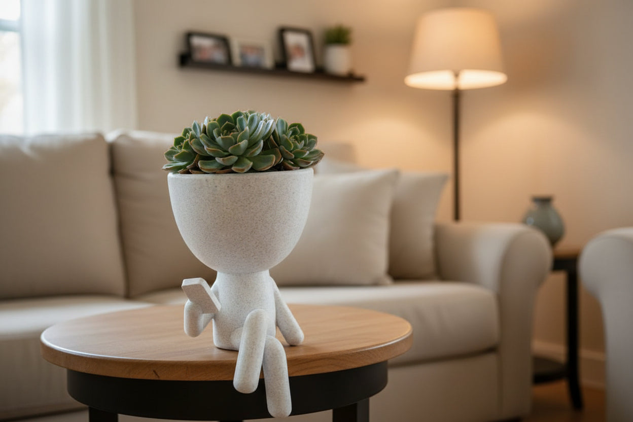Mini Pot People Planters – 5” Succulent Planter, Book Reader, Coffee Drinker, or Phone User – PLA &amp; PETG Options